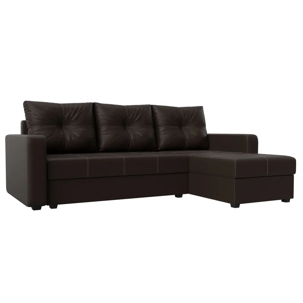 Фото Диван раскладной Лига диванов 117742_спб 226x85x140 см эко-кожа цвет коричневый Фото Диван раскладной Лига диванов 117742_спб 226x85x140 см эко-кожа цвет коричневый