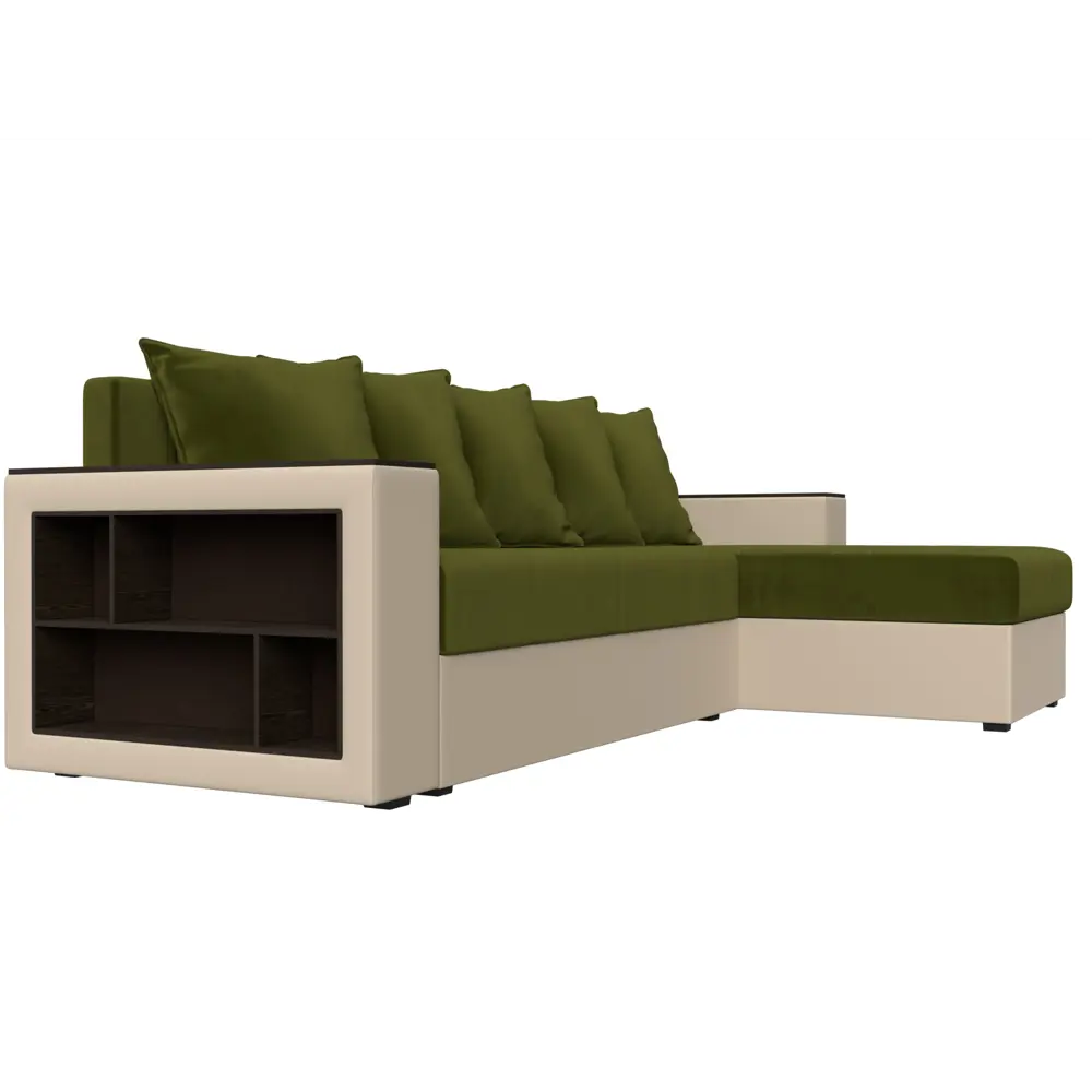 Фото 4 Диван раскладной Лига диванов 114186_спб 236x85x140 см вельвет цвет зеленый\бежевый Фото 4 Диван раскладной Лига диванов 114186_спб 236x85x140 см вельвет цвет зеленый\бежевый