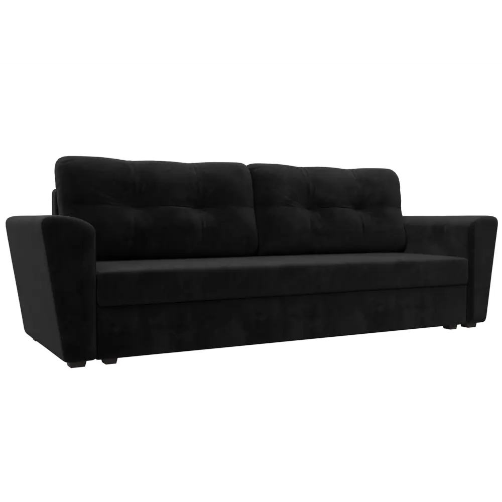 Фото Диван раскладной Лига диванов 112433_спб 230x90x80 см велюр цвет черный Фото Диван раскладной Лига диванов 112433_спб 230x90x80 см велюр цвет черный