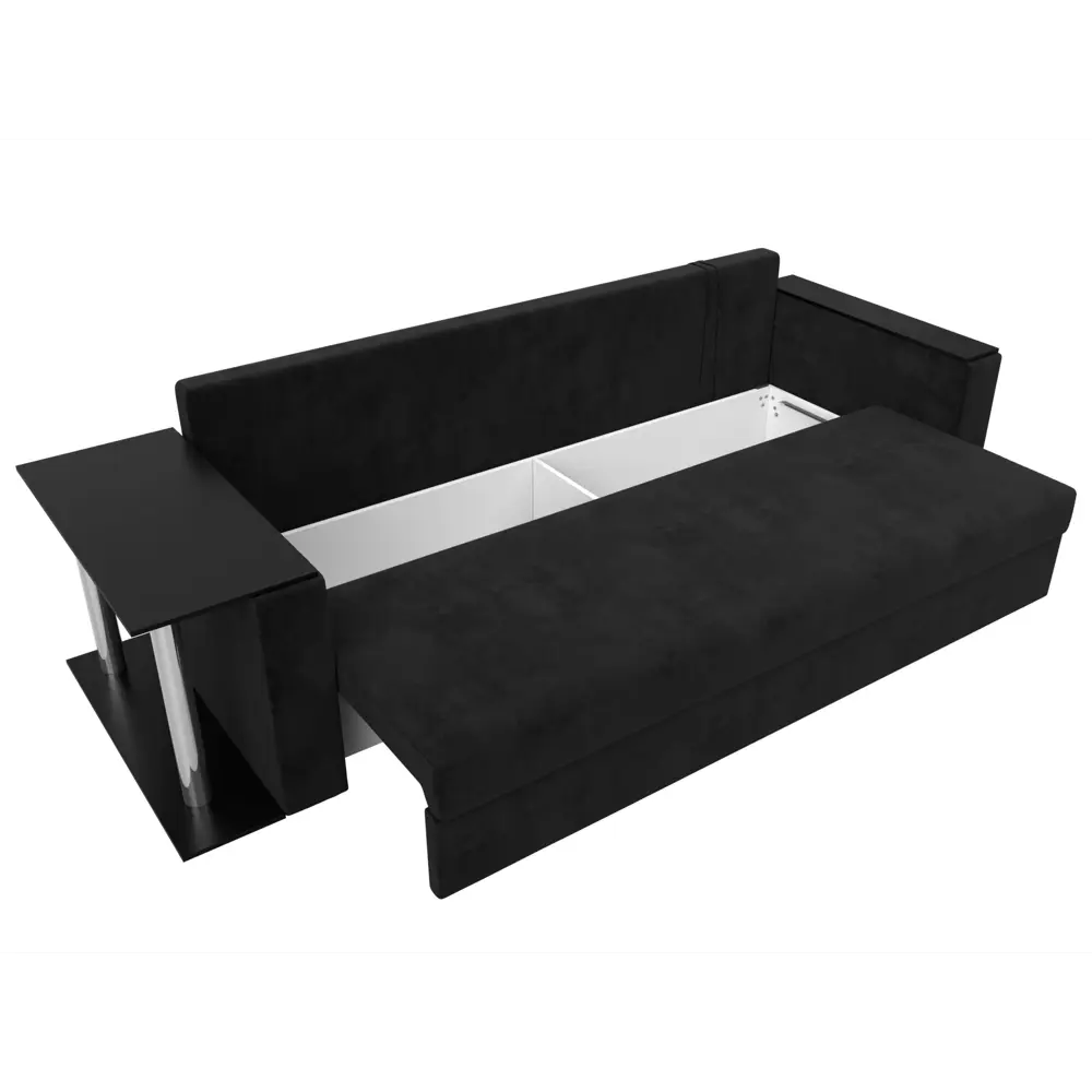 Фото 7 Диван раскладной Лига диванов 112477_спб 230x90x80 см велюр цвет черный Фото 7 Диван раскладной Лига диванов 112477_спб 230x90x80 см велюр цвет черный