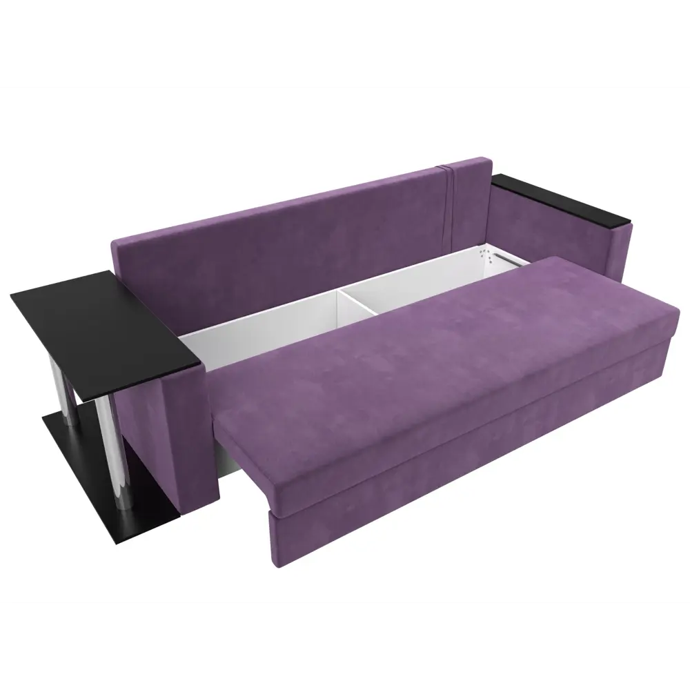 Фото 7 Диван раскладной Лига диванов 112484_спб 230x90x80 см вельвет цвет сиреневый