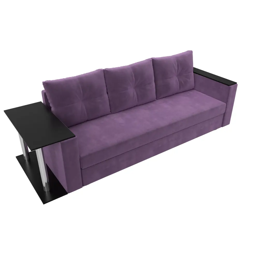 Фото 6 Диван раскладной Лига диванов 112484_спб 230x90x80 см вельвет цвет сиреневый