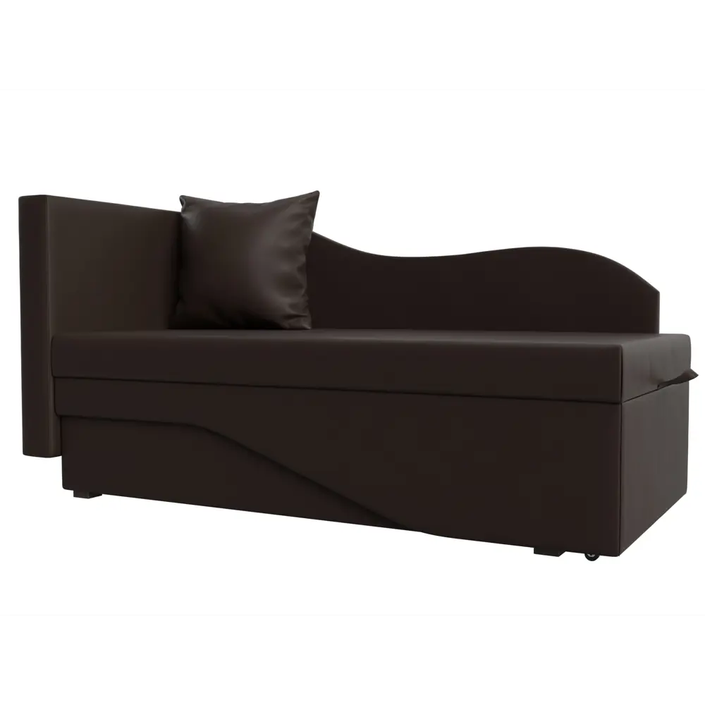 Фото Диван раскладной Лига диванов 28135L_спб 134x70x72 см эко-кожа цвет коричневый Фото Диван раскладной Лига диванов 28135L_спб 134x70x72 см эко-кожа цвет коричневый