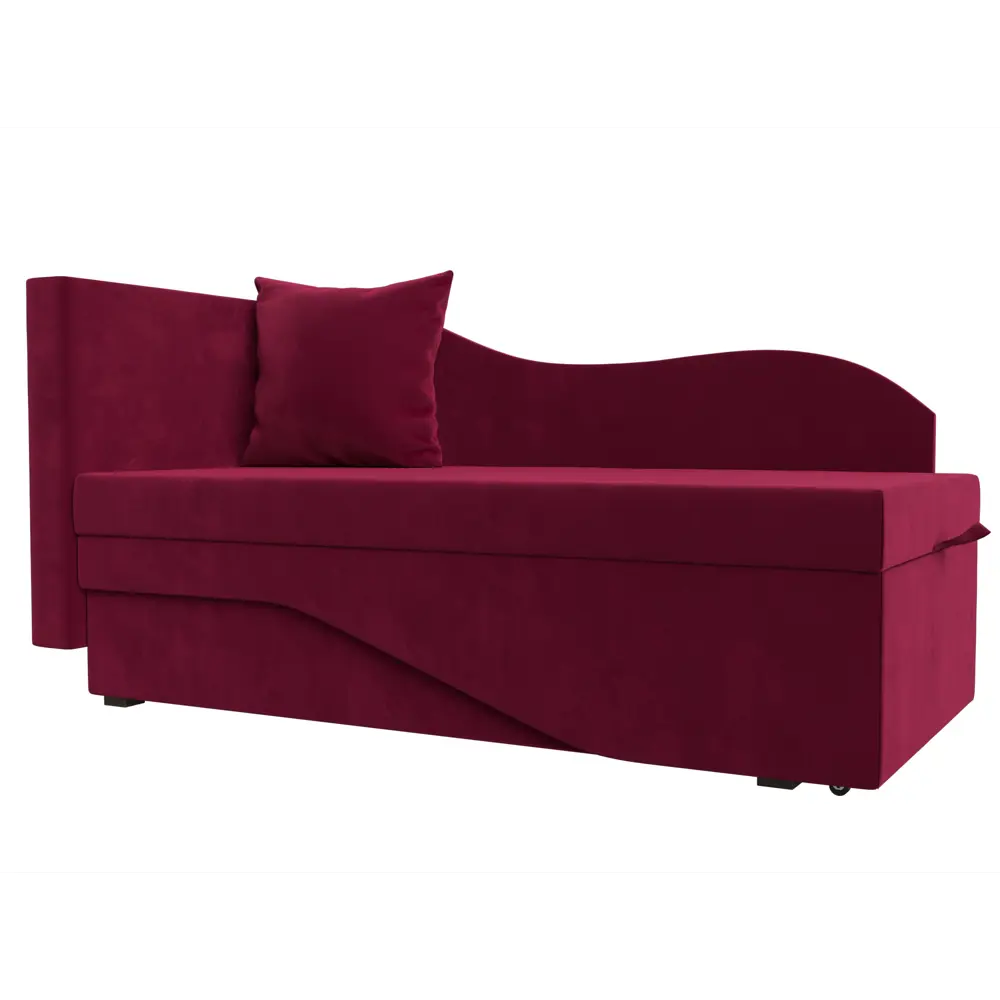 Фото Диван раскладной Лига диванов 28144L_спб 134x70x72 см вельвет цвет бордовый Фото Диван раскладной Лига диванов 28144L_спб 134x70x72 см вельвет цвет бордовый