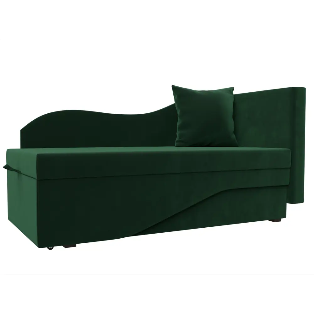 Фото Диван раскладной Лига диванов 126118_спб 134x70x72 см велюр цвет зеленый