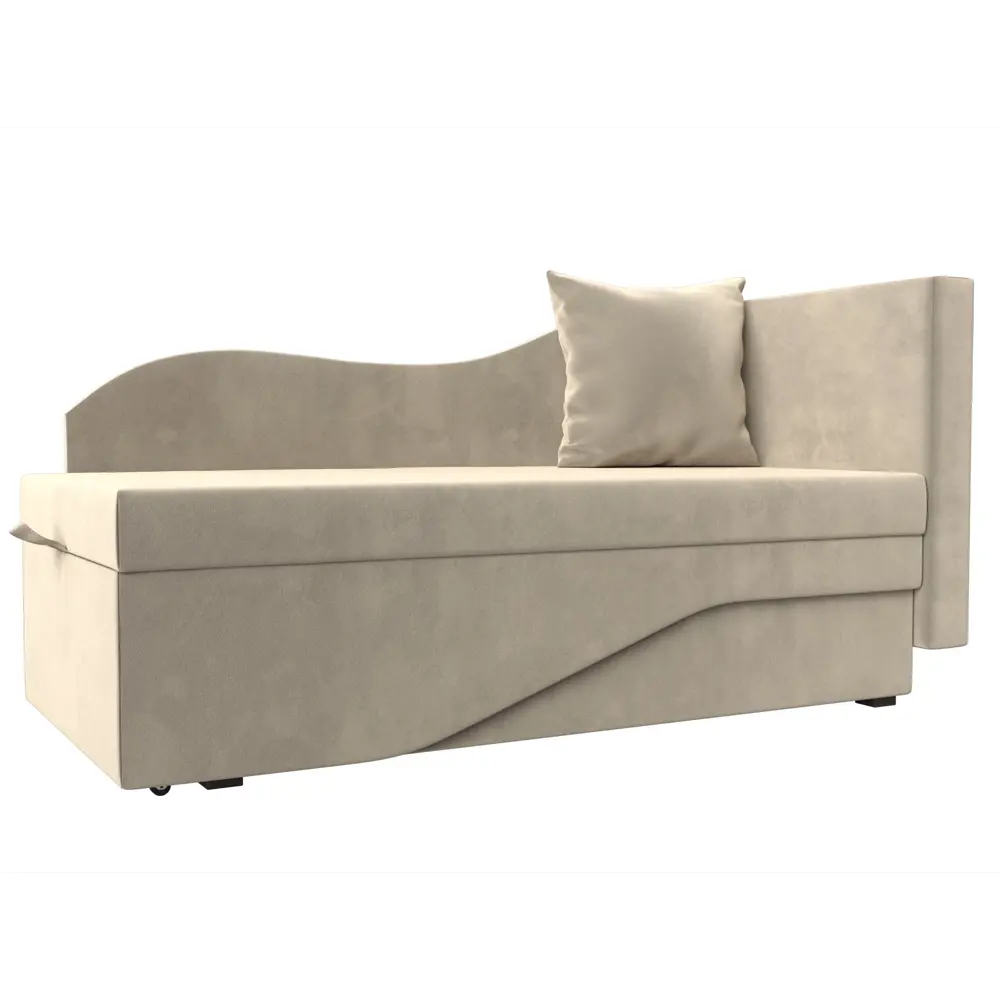 Фото Диван раскладной Лига диванов 28138_спб 134x70x72 см вельвет цвет бежевый Фото Диван раскладной Лига диванов 28138_спб 134x70x72 см вельвет цвет бежевый