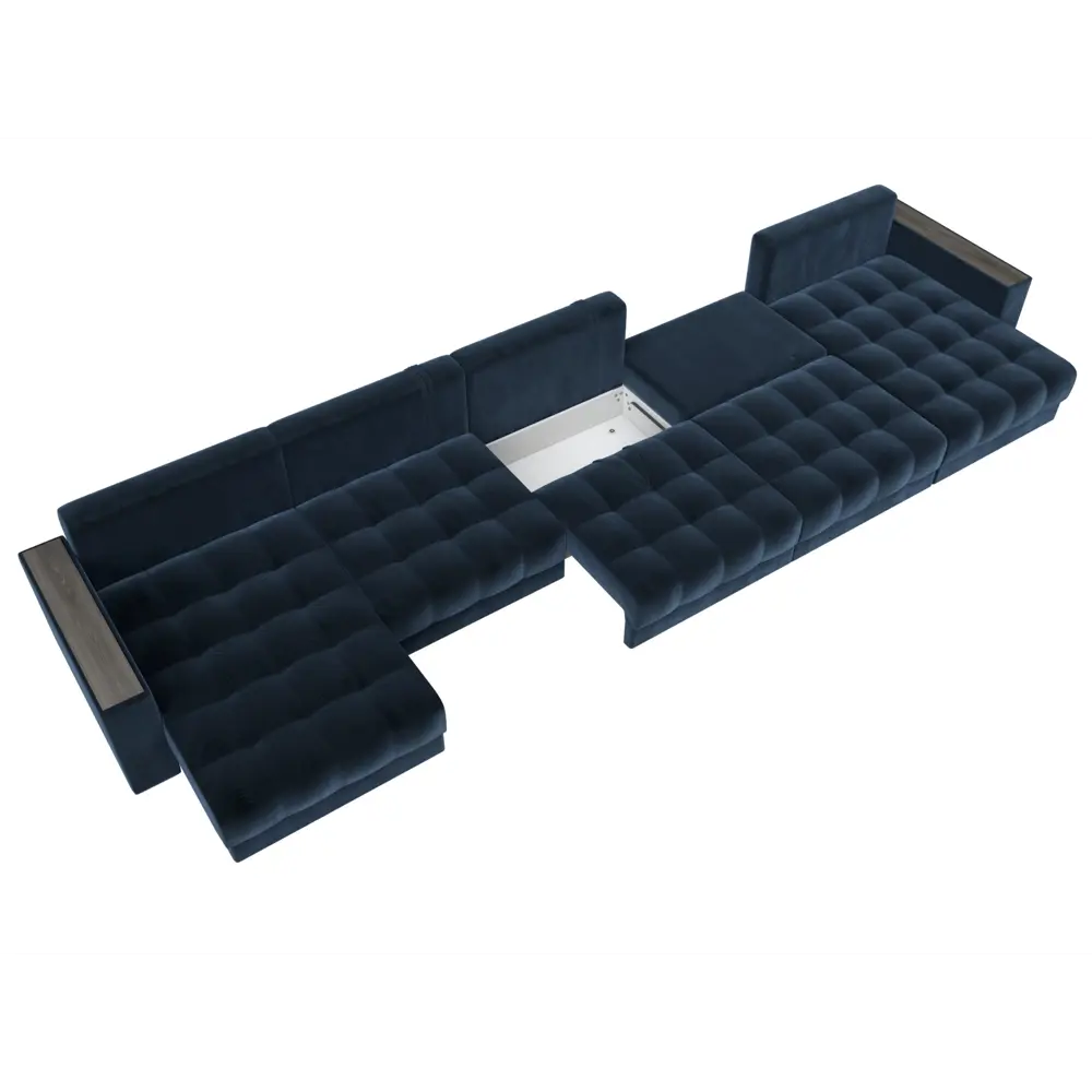 Фото 8 Диван раскладной Лига диванов 524x90x158 см велюр цвет tower 13 синий Фото 8 Диван раскладной Лига диванов 524x90x158 см велюр цвет tower 13 синий