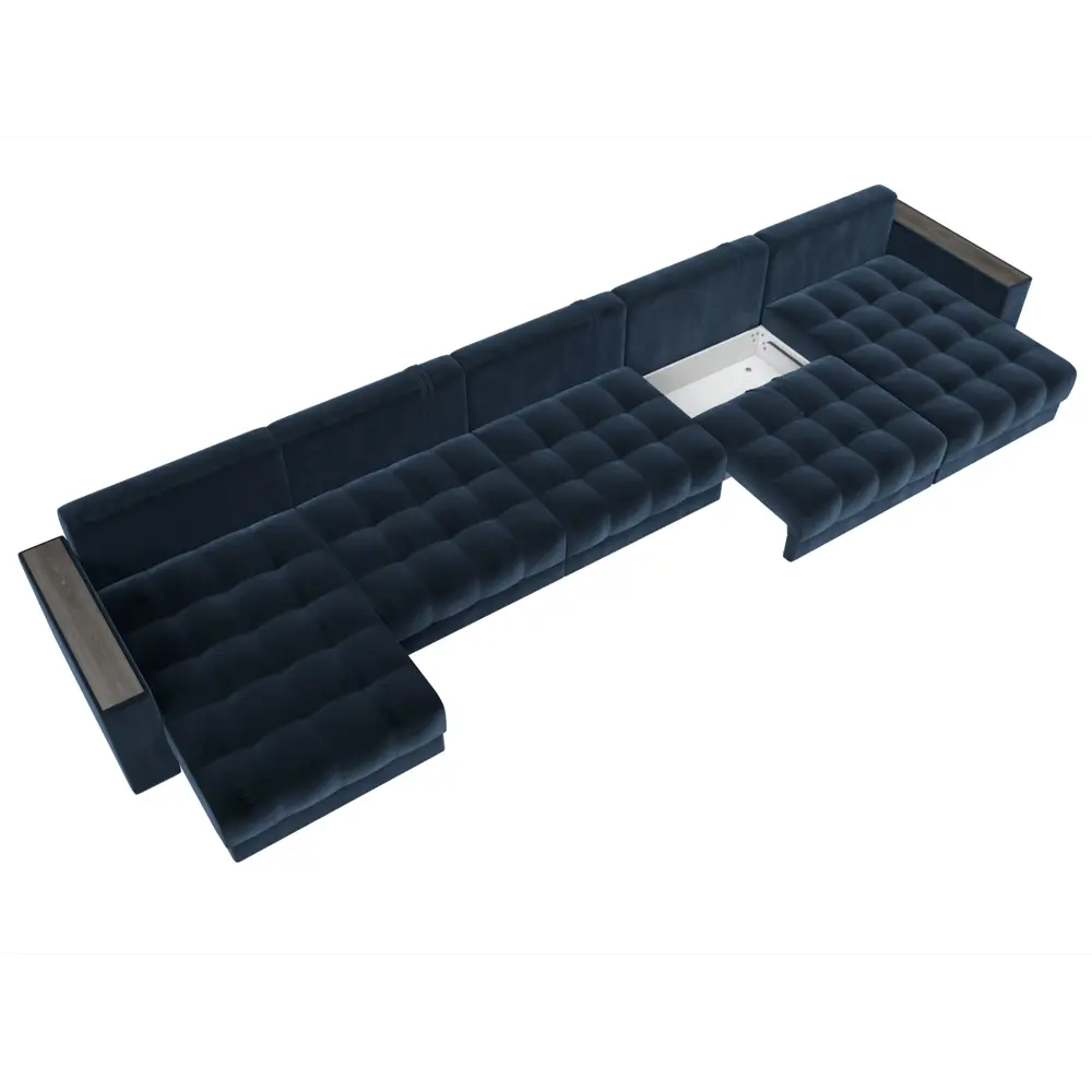 Фото 7 Диван раскладной Лига диванов 524x90x158 см велюр цвет tower 13 синий Фото 7 Диван раскладной Лига диванов 524x90x158 см велюр цвет tower 13 синий