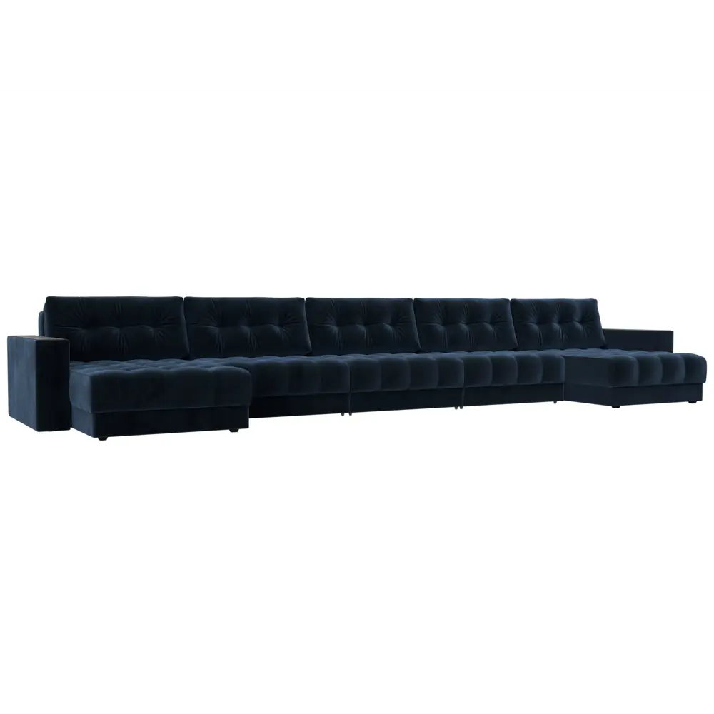 Фото Диван раскладной Лига диванов 524x90x158 см велюр цвет tower 13 синий Фото Диван раскладной Лига диванов 524x90x158 см велюр цвет tower 13 синий