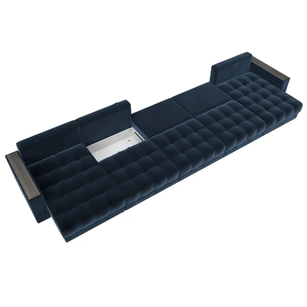 Фото 9 Диван раскладной Лига диванов 524x90x158 см велюр цвет tower 13 синий Фото 9 Диван раскладной Лига диванов 524x90x158 см велюр цвет tower 13 синий