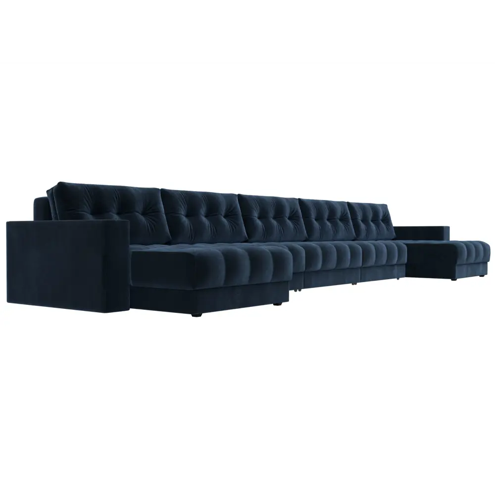 Фото 3 Диван раскладной Лига диванов 524x90x158 см велюр цвет tower 13 синий Фото 3 Диван раскладной Лига диванов 524x90x158 см велюр цвет tower 13 синий
