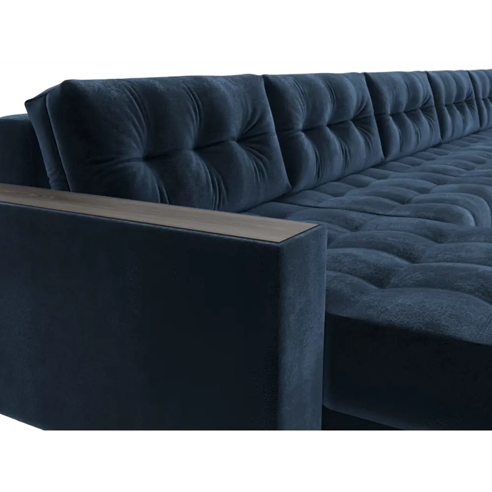Фото 4 Диван раскладной Лига диванов 524x90x158 см велюр цвет tower 13 синий Фото 4 Диван раскладной Лига диванов 524x90x158 см велюр цвет tower 13 синий