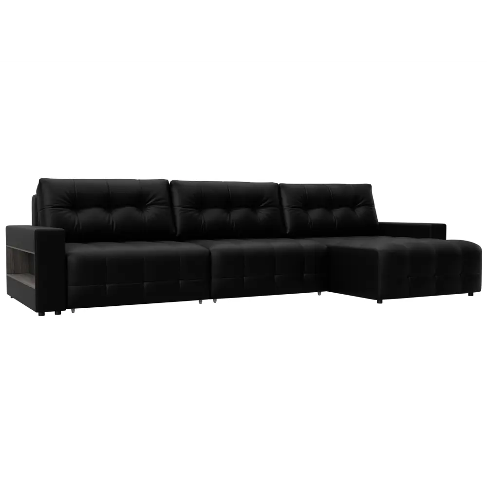 Фото Диван раскладной Лига диванов 331x90x160 см эко-кожа цвет grifon 18 черный Фото Диван раскладной Лига диванов 331x90x160 см эко-кожа цвет grifon 18 черный