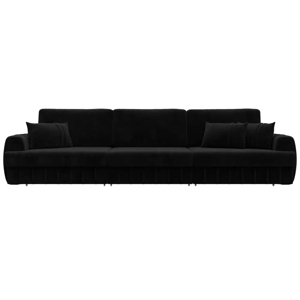 Фото 2 Диван раскладной Лига диванов 129244_спб 336x92x106 см велюр цвет seven 35 черный Фото 2 Диван раскладной Лига диванов 129244_спб 336x92x106 см велюр цвет seven 35 черный