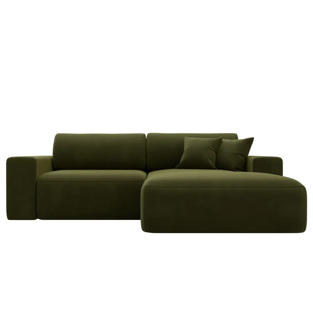 Фото 2 Диван раскладной Лига диванов 121368_спб 248x84x162 см вельвет цвет зеленый