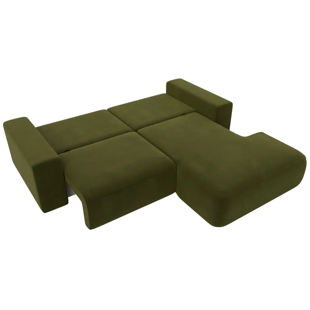 Фото 9 Диван раскладной Лига диванов 121368_спб 248x84x162 см вельвет цвет зеленый