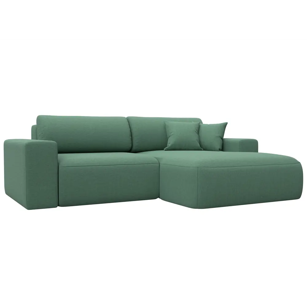 Фото Диван раскладной Лига диванов 124683_спб 248x84x162 см рогожка цвет амур 11 зеленый