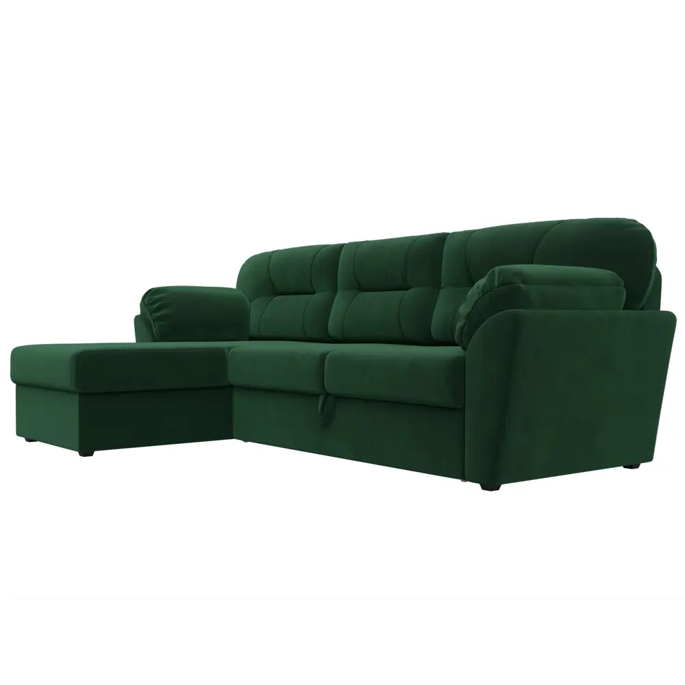 Фото 4 Диван раскладной Лига диванов 100529L_спб 295x103x153 см велюр цвет зеленый