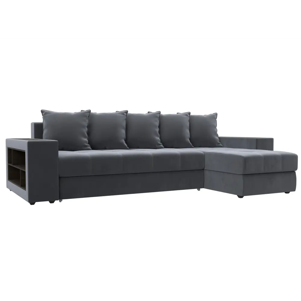 Фото Диван раскладной Лига диванов 110469_спб 282x90x163 см велюр цвет серый