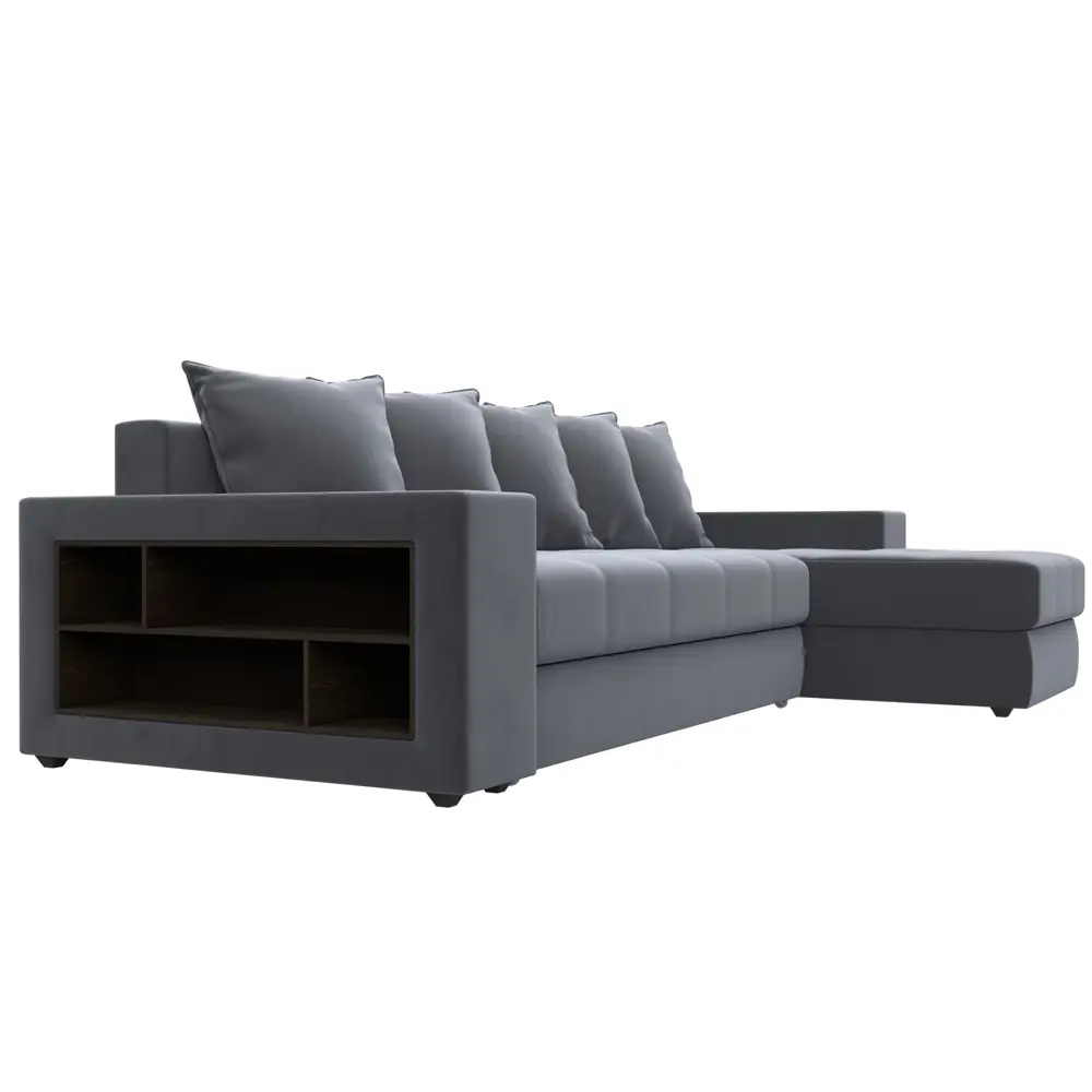 Фото 4 Диван раскладной Лига диванов 110469_спб 282x90x163 см велюр цвет серый