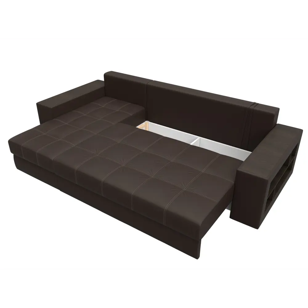 Фото 7 Диван раскладной Лига диванов 29101L_спб 282x90x163 см эко-кожа цвет коричневый