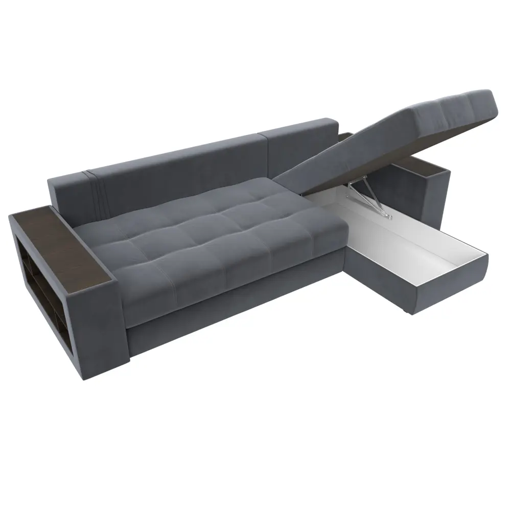 Фото 9 Диван раскладной Лига диванов 110469_спб 282x90x163 см велюр цвет серый