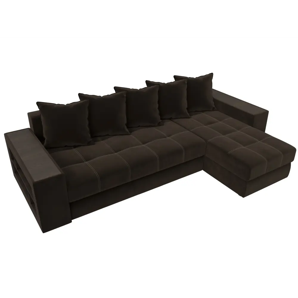 Фото 6 Диван раскладной Лига диванов 110482_спб 282x90x163 см вельвет цвет коричневый Фото 6 Диван раскладной Лига диванов 110482_спб 282x90x163 см вельвет цвет коричневый