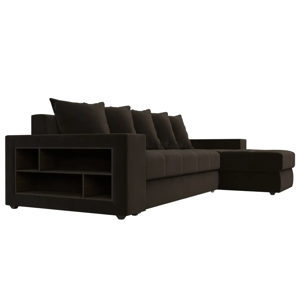 Фото 4 Диван раскладной Лига диванов 110482_спб 282x90x163 см вельвет цвет коричневый Фото 4 Диван раскладной Лига диванов 110482_спб 282x90x163 см вельвет цвет коричневый