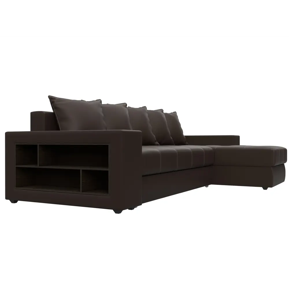 Фото 4 Диван раскладной Лига диванов 29101_спб 282x90x163 см эко-кожа цвет коричневый