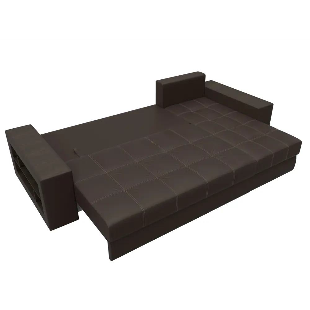 Фото 8 Диван раскладной Лига диванов 29101_спб 282x90x163 см эко-кожа цвет коричневый