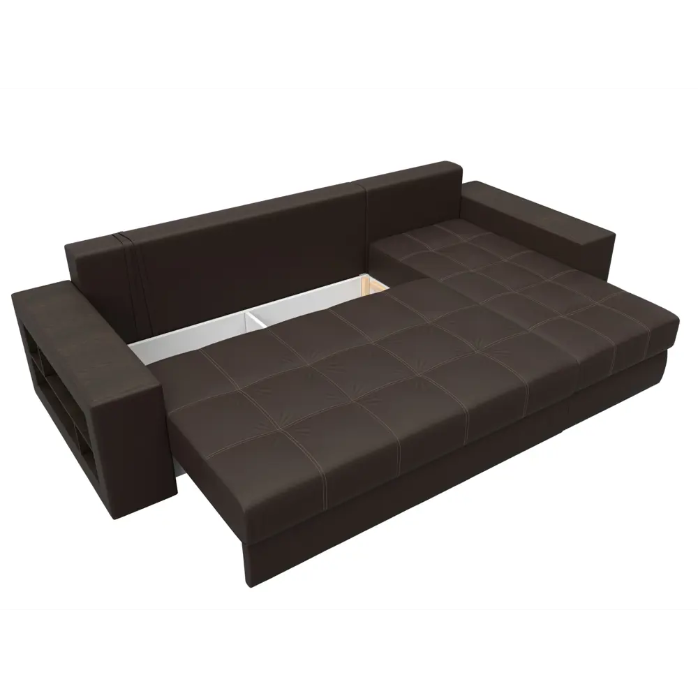 Фото 7 Диван раскладной Лига диванов 29101_спб 282x90x163 см эко-кожа цвет коричневый