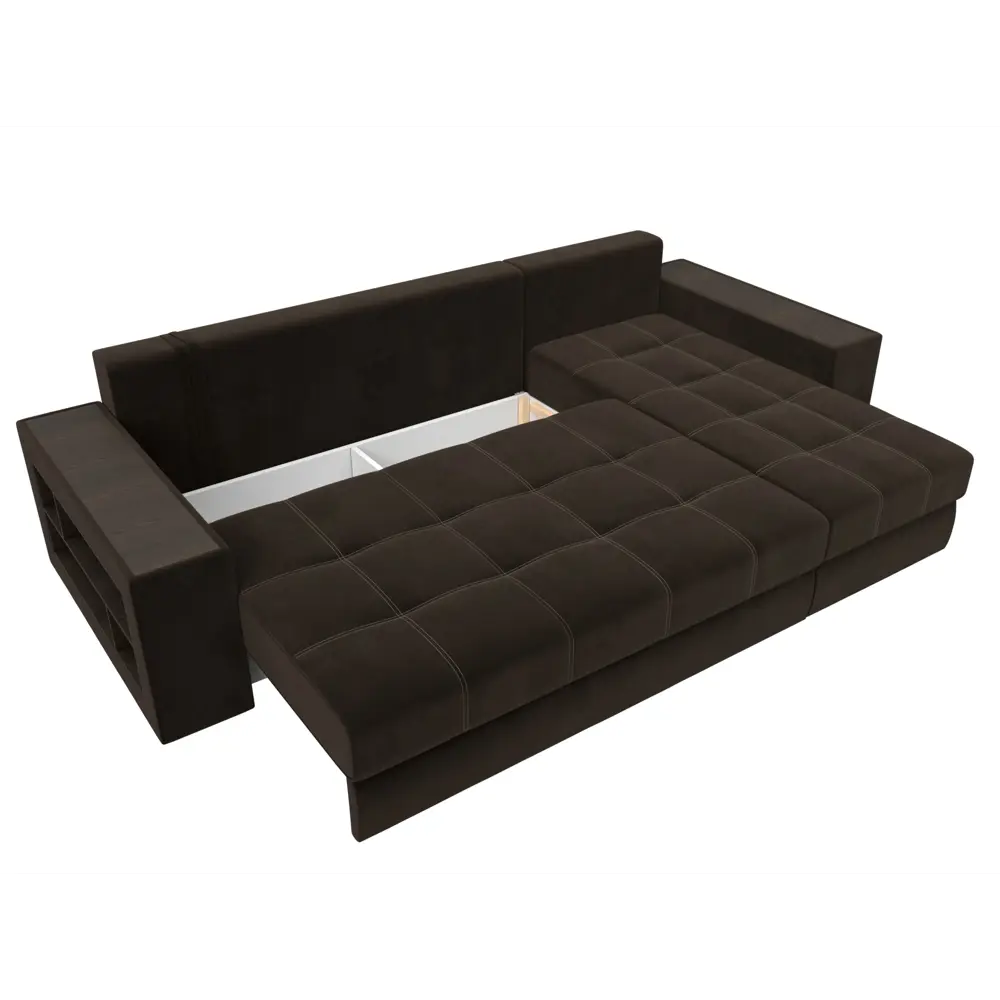 Фото 7 Диван раскладной Лига диванов 110482_спб 282x90x163 см вельвет цвет коричневый Фото 7 Диван раскладной Лига диванов 110482_спб 282x90x163 см вельвет цвет коричневый