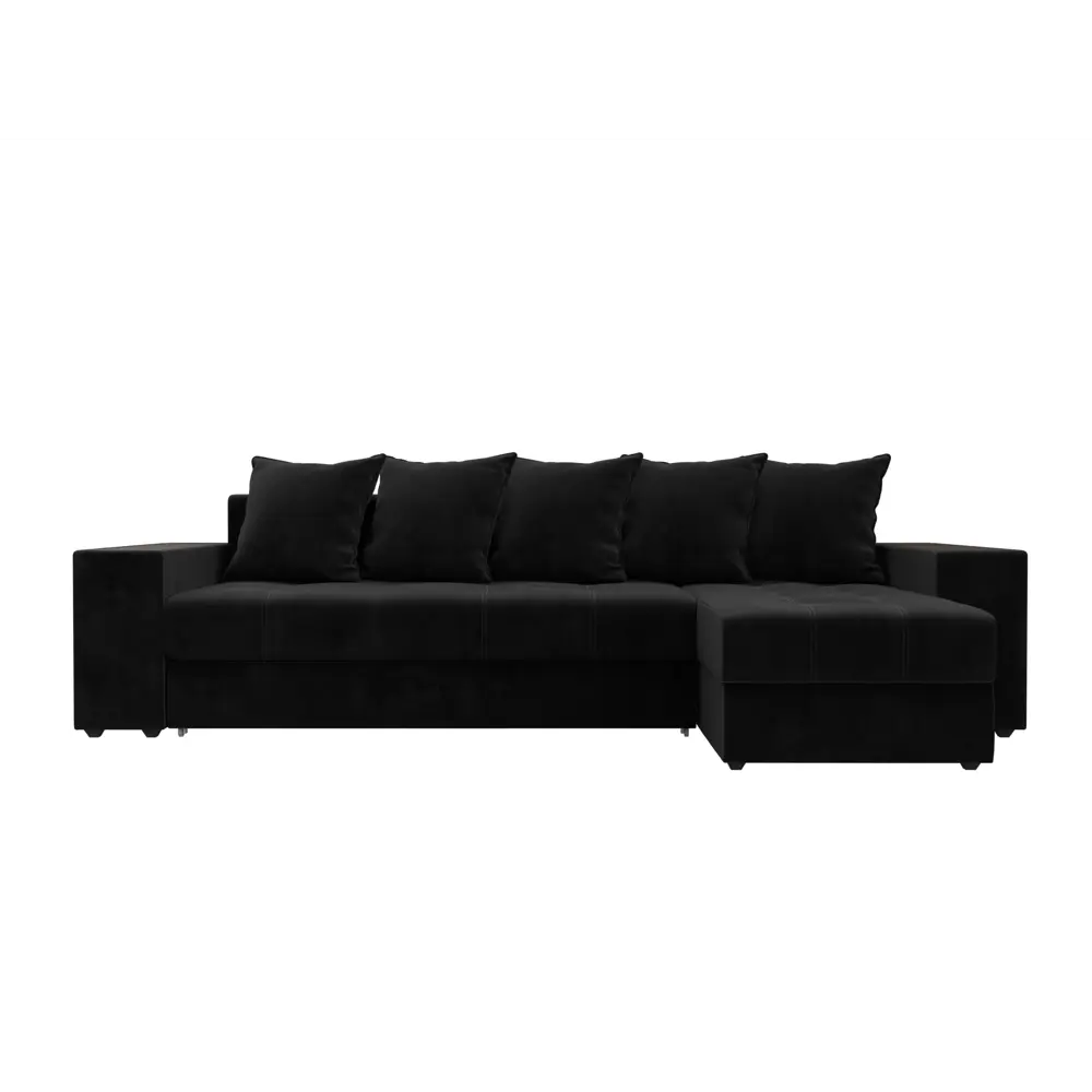 Фото 2 Диван раскладной Лига диванов 110470_спб 282x90x163 см велюр цвет черный Фото 2 Диван раскладной Лига диванов 110470_спб 282x90x163 см велюр цвет черный