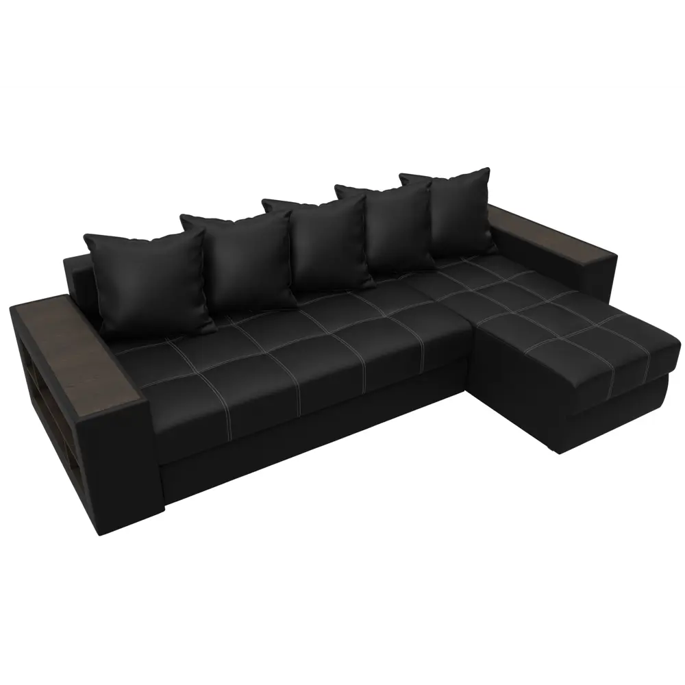 Фото 6 Диван раскладной Лига диванов 29102_спб 282x90x163 см эко-кожа цвет черный Фото 6 Диван раскладной Лига диванов 29102_спб 282x90x163 см эко-кожа цвет черный