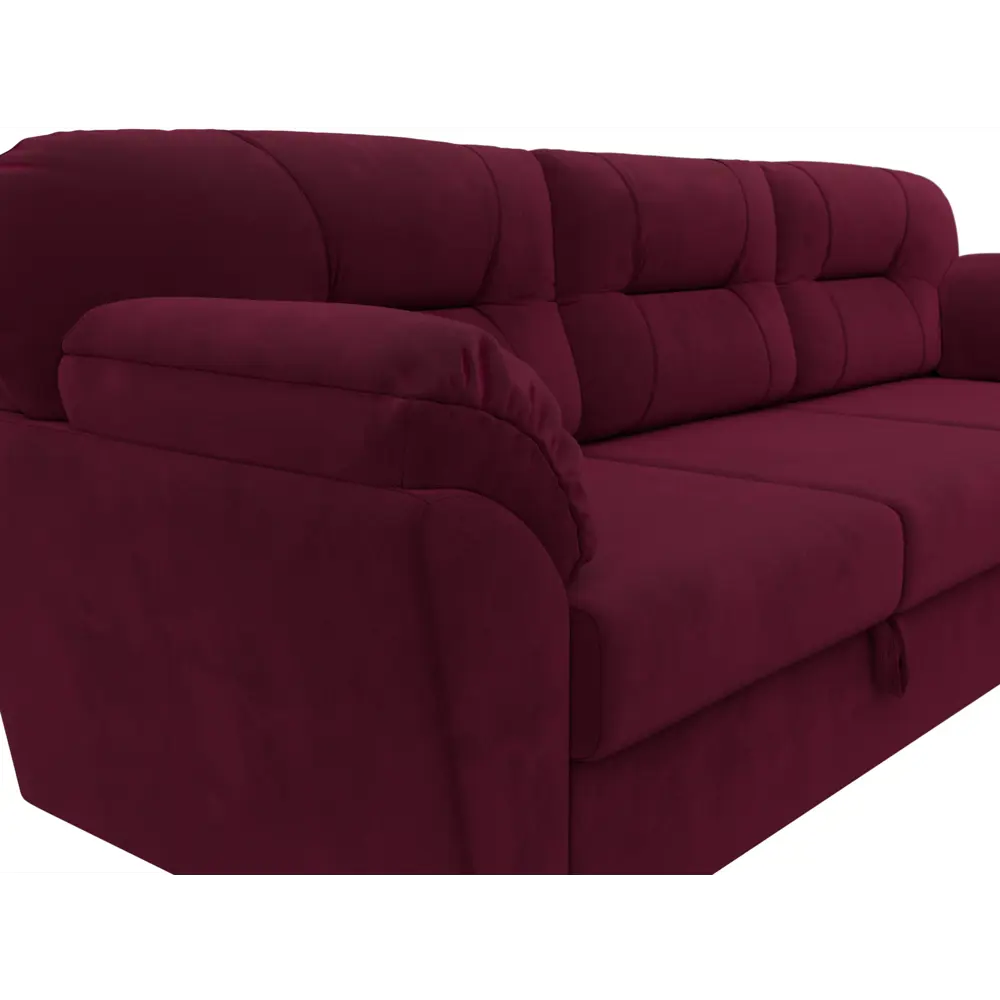 Фото 3 Диван раскладной Лига диванов 109491_спб 295x103x153 см вельвет цвет бордовый