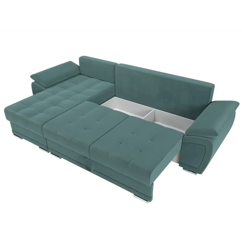 Фото 6 Диван раскладной Лига диванов 109807L_спб 264x74x147 см велюр цвет бирюзовый Фото 6 Диван раскладной Лига диванов 109807L_спб 264x74x147 см велюр цвет бирюзовый