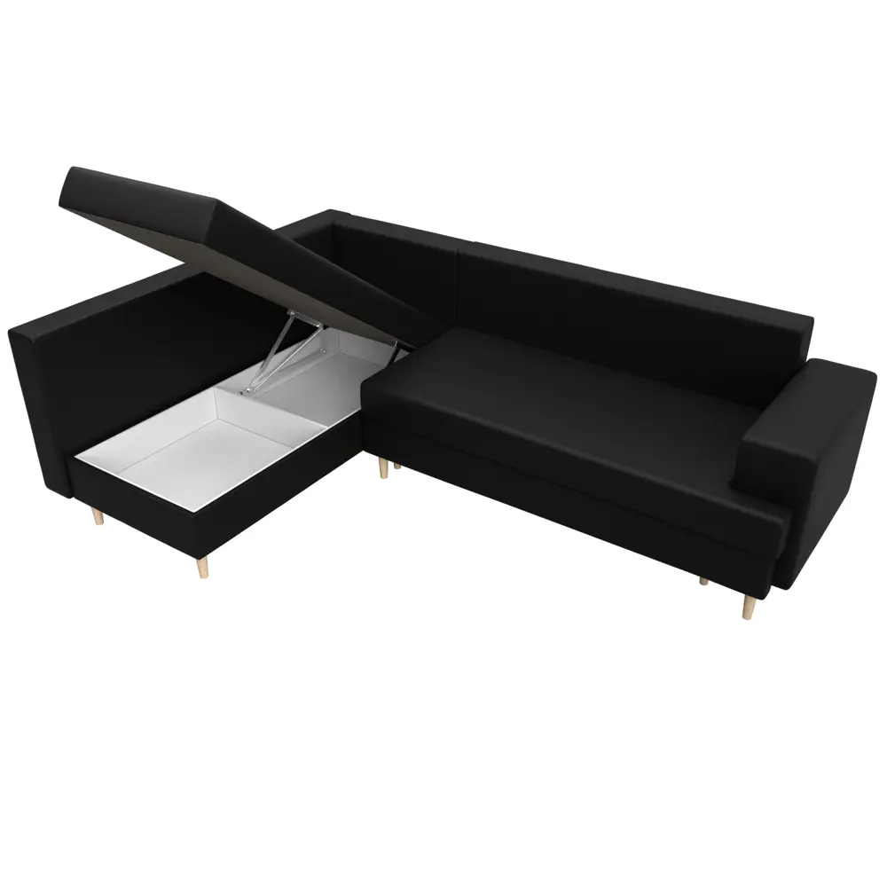 Фото 9 Диван раскладной Лига диванов 100857L_спб 267x92x188 см эко-кожа цвет черный Фото 9 Диван раскладной Лига диванов 100857L_спб 267x92x188 см эко-кожа цвет черный