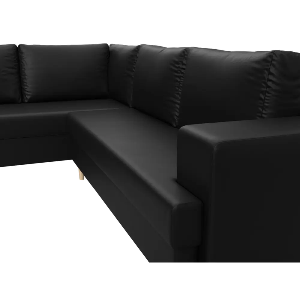 Фото 3 Диван раскладной Лига диванов 100857L_спб 267x92x188 см эко-кожа цвет черный Фото 3 Диван раскладной Лига диванов 100857L_спб 267x92x188 см эко-кожа цвет черный