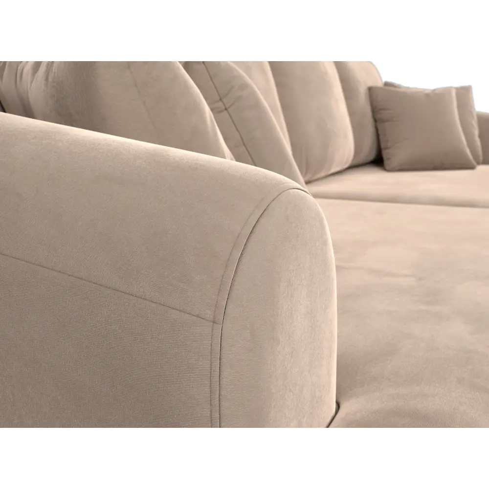 Фото 4 Диван раскладной Лига диванов 320x88x106 см велюр цвет бежевый Фото 4 Диван раскладной Лига диванов 320x88x106 см велюр цвет бежевый