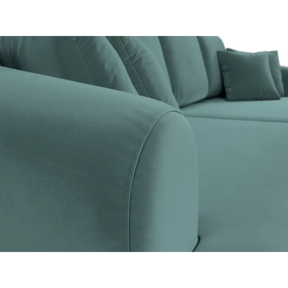 Фото 4 Диван раскладной Лига диванов 320x88x106 см велюр цвет бирюзовый Фото 4 Диван раскладной Лига диванов 320x88x106 см велюр цвет бирюзовый