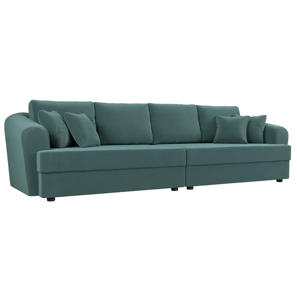 Фото Диван раскладной Лига диванов 320x88x106 см велюр цвет бирюзовый Фото Диван раскладной Лига диванов 320x88x106 см велюр цвет бирюзовый