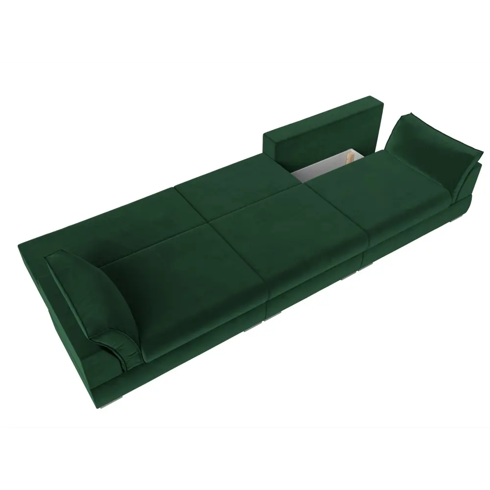Фото 10 Диван раскладной Лига диванов 372x90x116 см велюр цвет зеленый