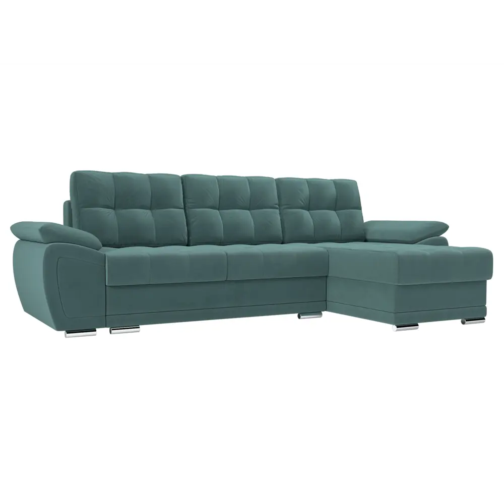 Фото Диван раскладной Лига диванов 109807_спб 264x74x147 см велюр цвет бирюзовый Фото Диван раскладной Лига диванов 109807_спб 264x74x147 см велюр цвет бирюзовый