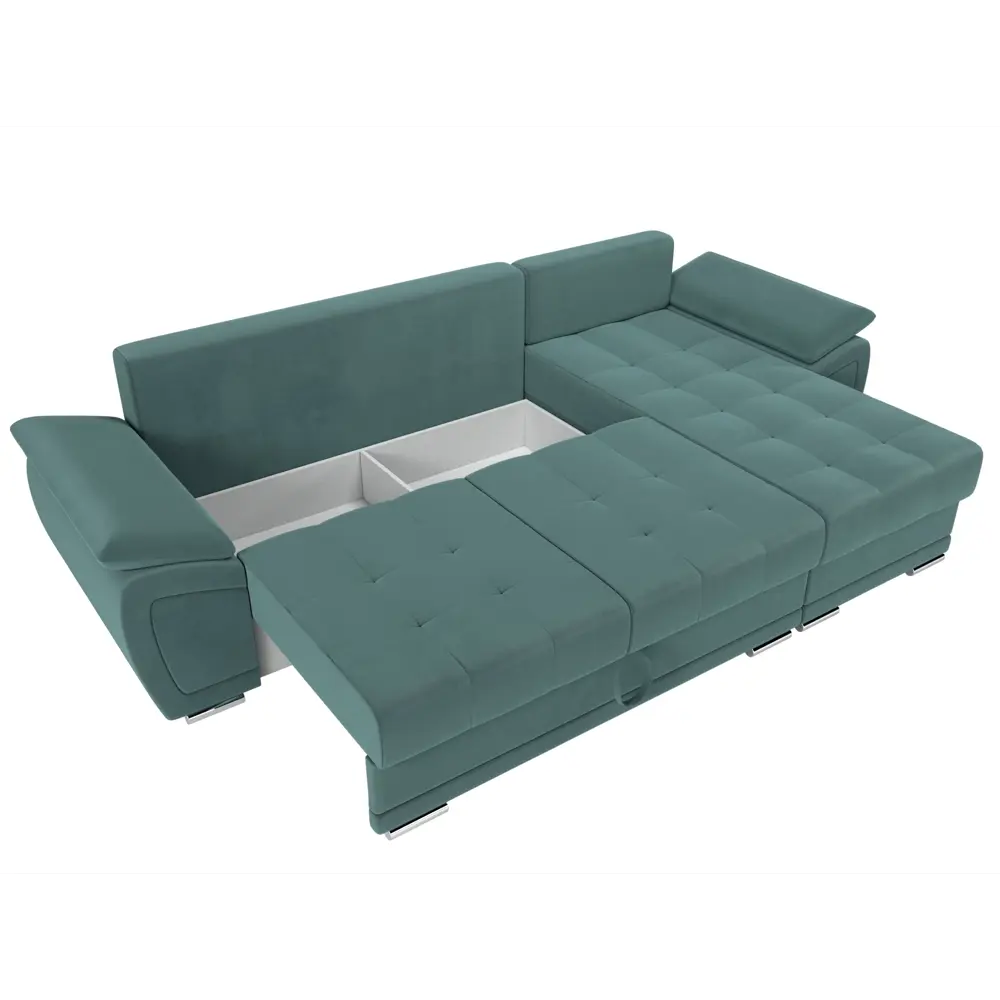 Фото 6 Диван раскладной Лига диванов 109807_спб 264x74x147 см велюр цвет бирюзовый Фото 6 Диван раскладной Лига диванов 109807_спб 264x74x147 см велюр цвет бирюзовый