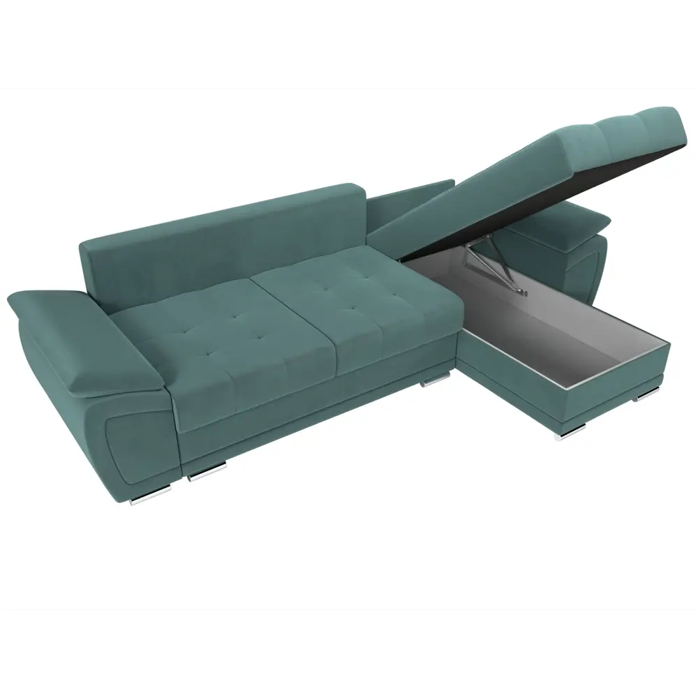 Фото 8 Диван раскладной Лига диванов 109807_спб 264x74x147 см велюр цвет бирюзовый Фото 8 Диван раскладной Лига диванов 109807_спб 264x74x147 см велюр цвет бирюзовый
