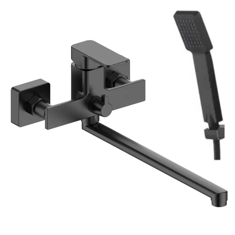 Фото 3 Смеситель для ванны Esko line Sturdy EL_STR 31 Black однорычажный с душевой лейкой цвет черный матовый Фото 3 Смеситель для ванны Esko line Sturdy EL_STR 31 Black однорычажный с душевой лейкой цвет черный матовый
