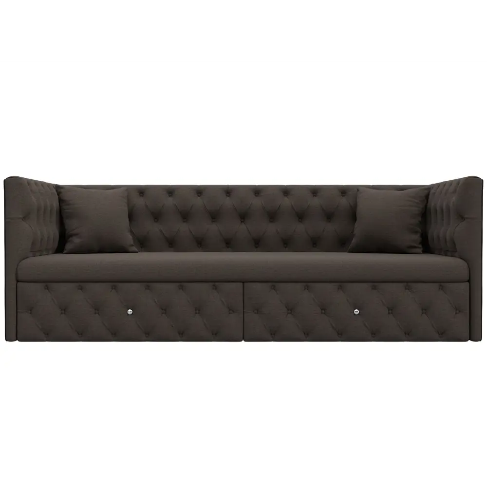 Фото 2 Диван детский Лига диванов Найс 122426_спб 200x77x87 см рогожка цвет амур 05 коричневый