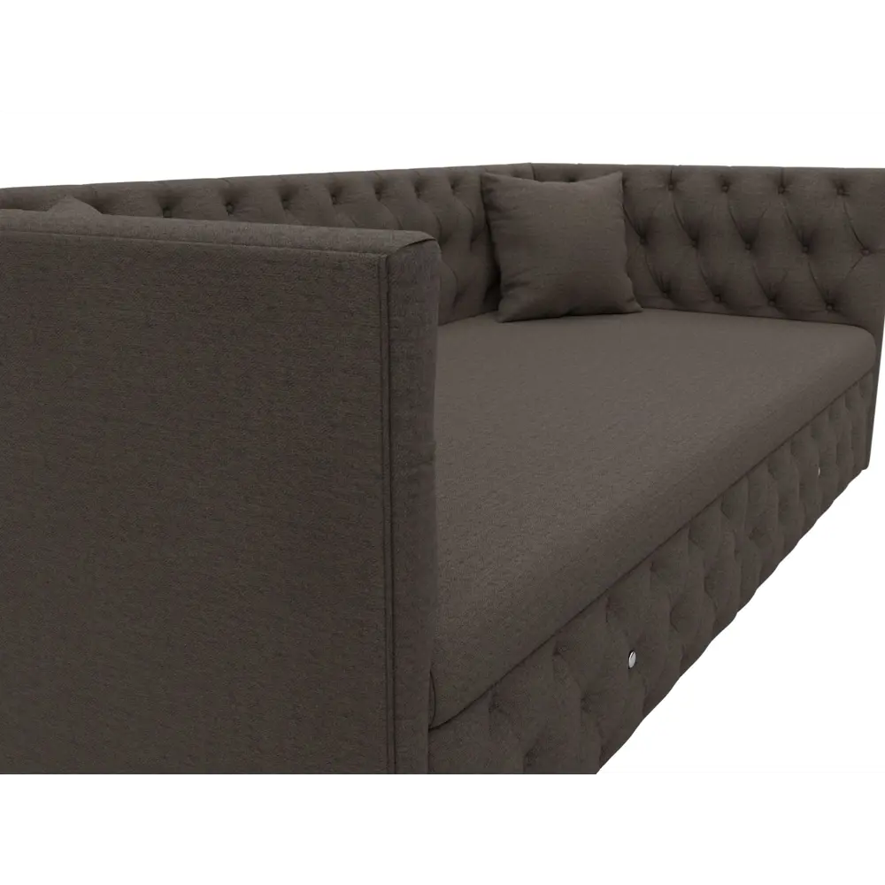 Фото 3 Диван детский Лига диванов Найс 122426_спб 200x77x87 см рогожка цвет амур 05 коричневый