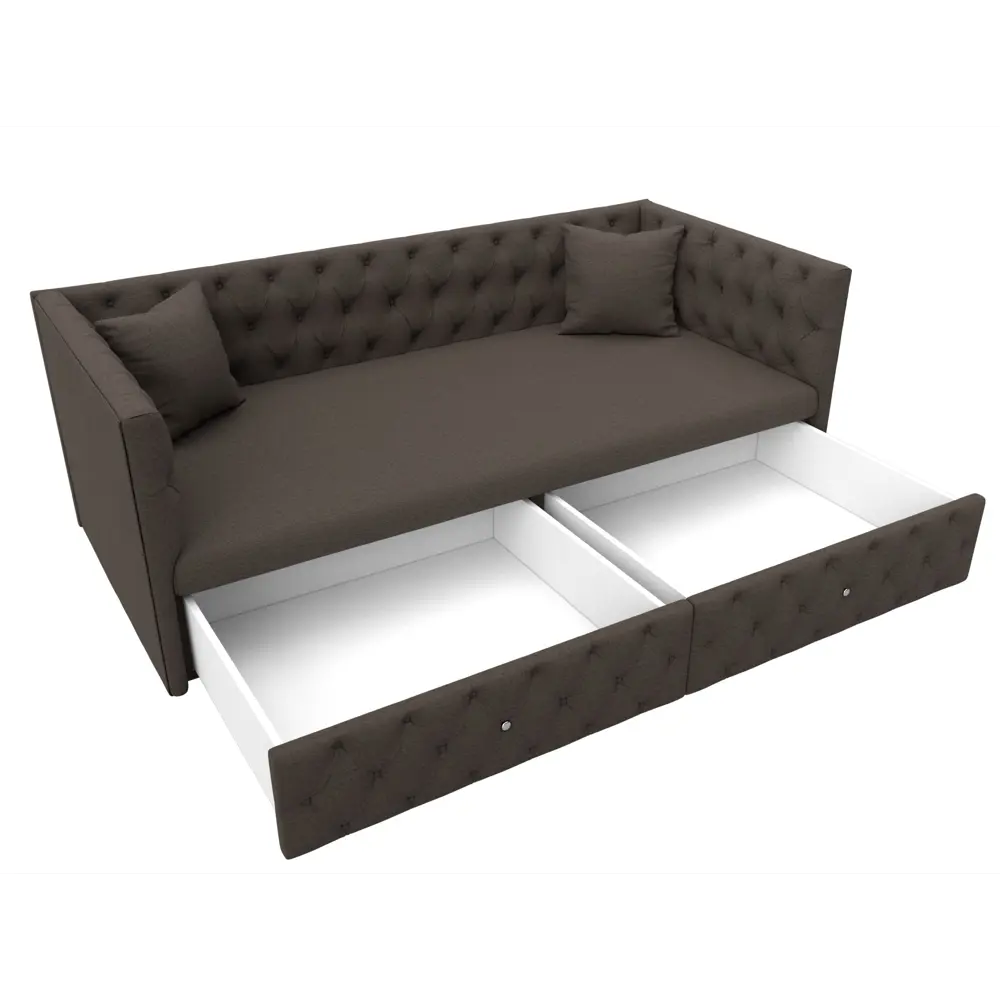 Фото 7 Диван детский Лига диванов Найс 122426_спб 200x77x87 см рогожка цвет амур 05 коричневый