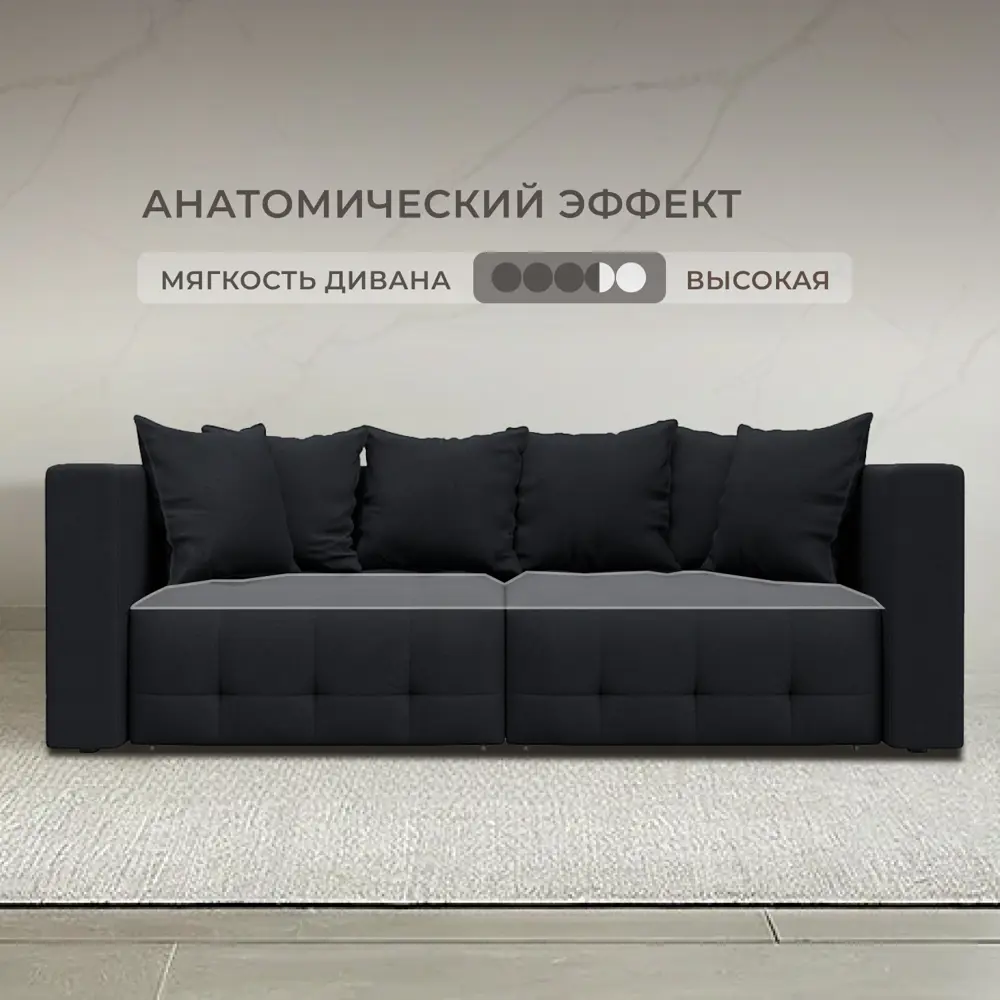 Фото 2 Диван раскладной Лига диванов 226x90x104 см замша цвет joly 16 темно-серый Фото 2 Диван раскладной Лига диванов 226x90x104 см замша цвет joly 16 темно-серый